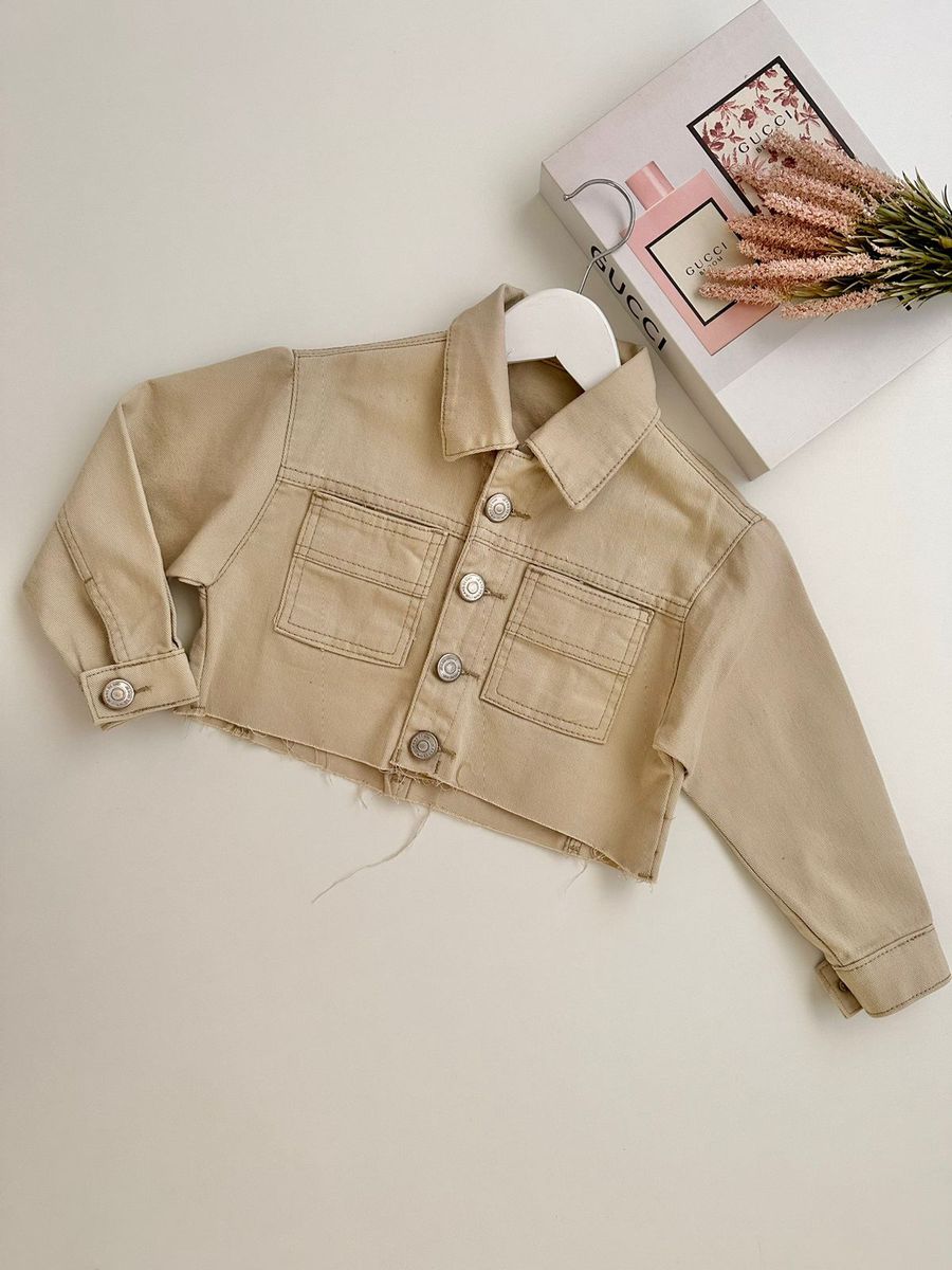 Jaqueta Jeans Nude - Dondokinha Kids