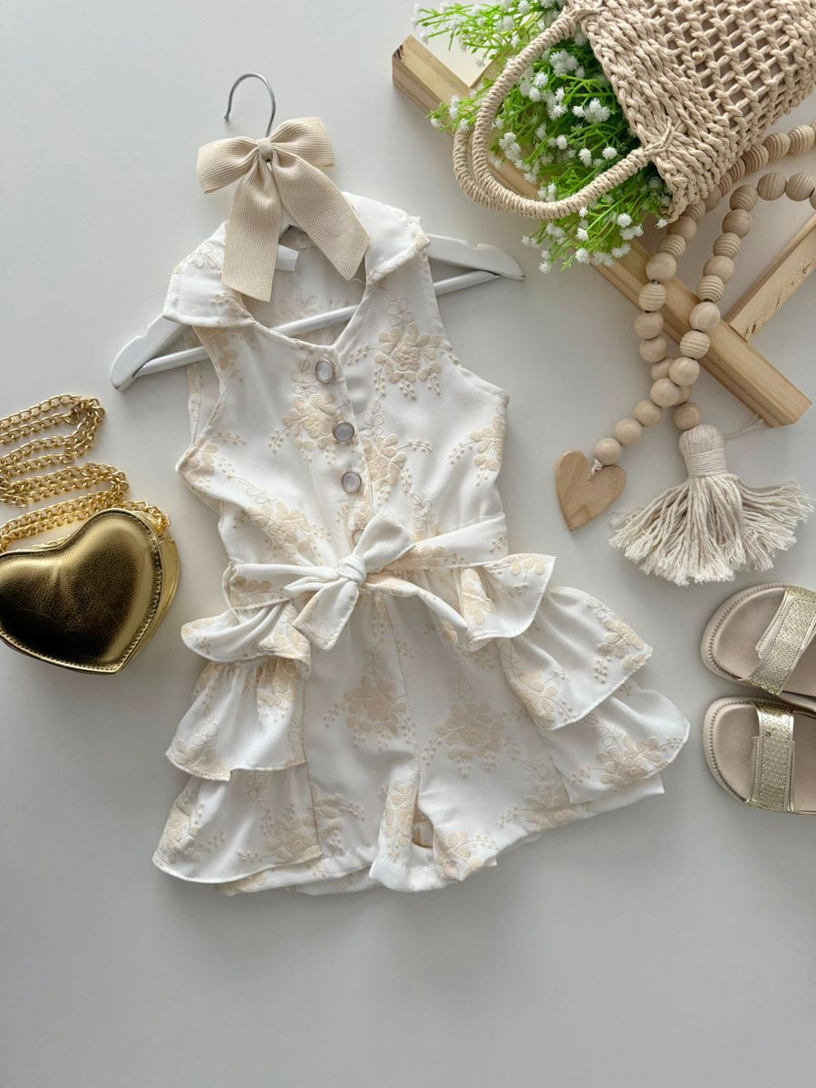 Macaquinho Sara Offwhite - Dondokinha Kids