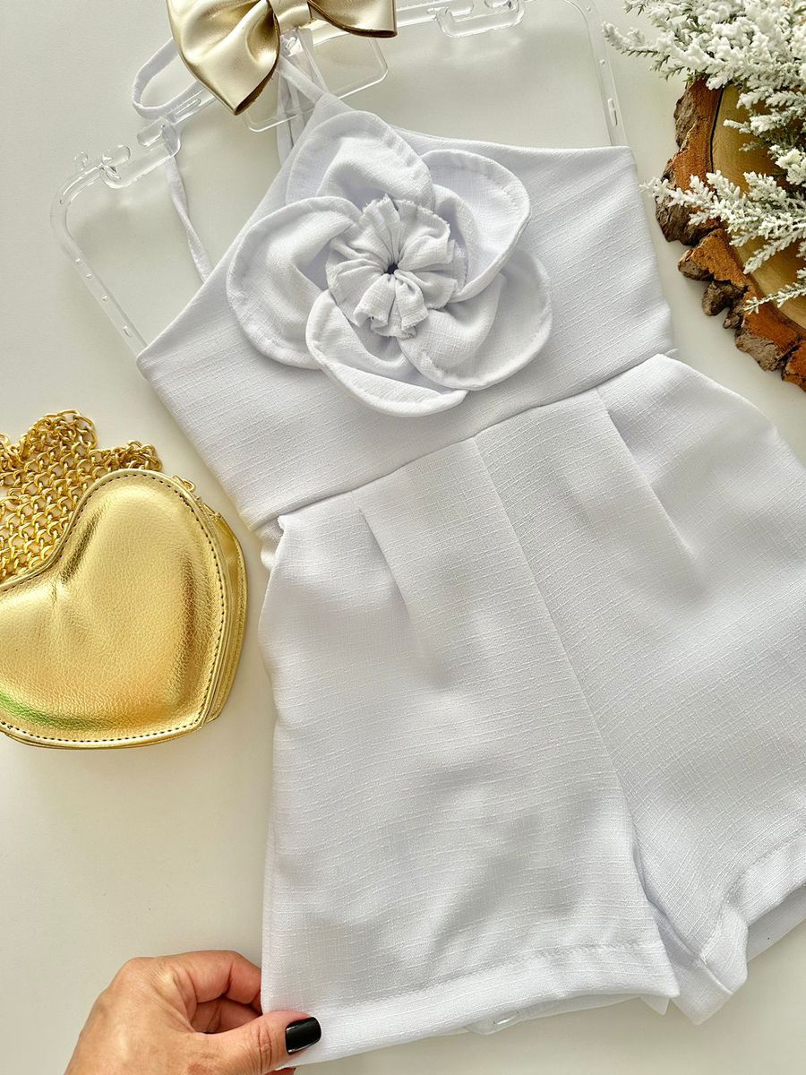 Macaquinho Flor Branco 