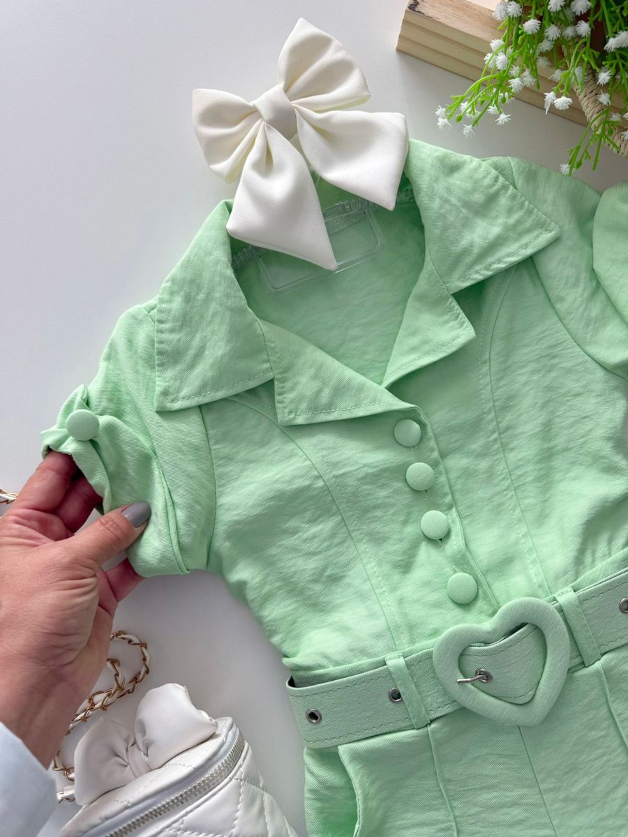 Macaquinho Cíntia Verde Menta 