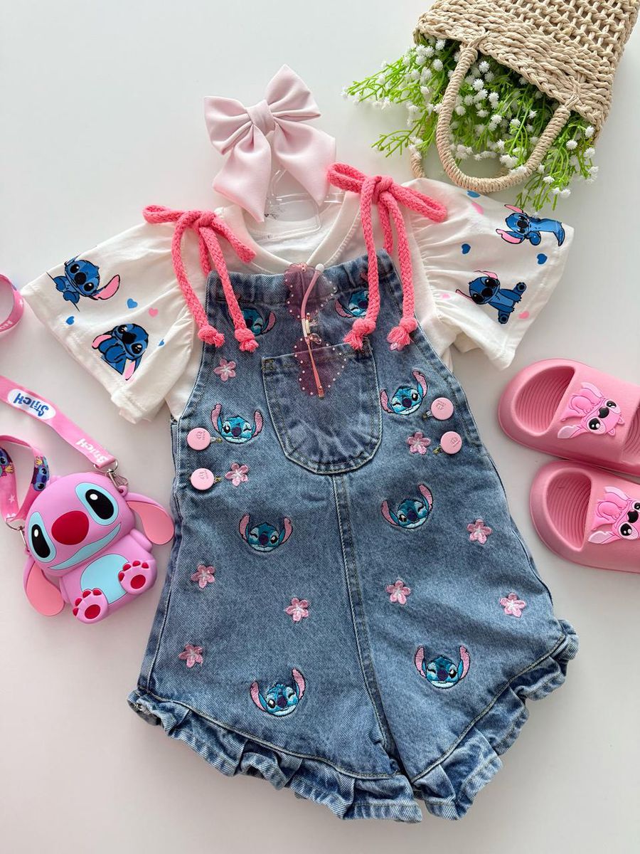 Macacão Jeans Stitch - Dondokinha Kids