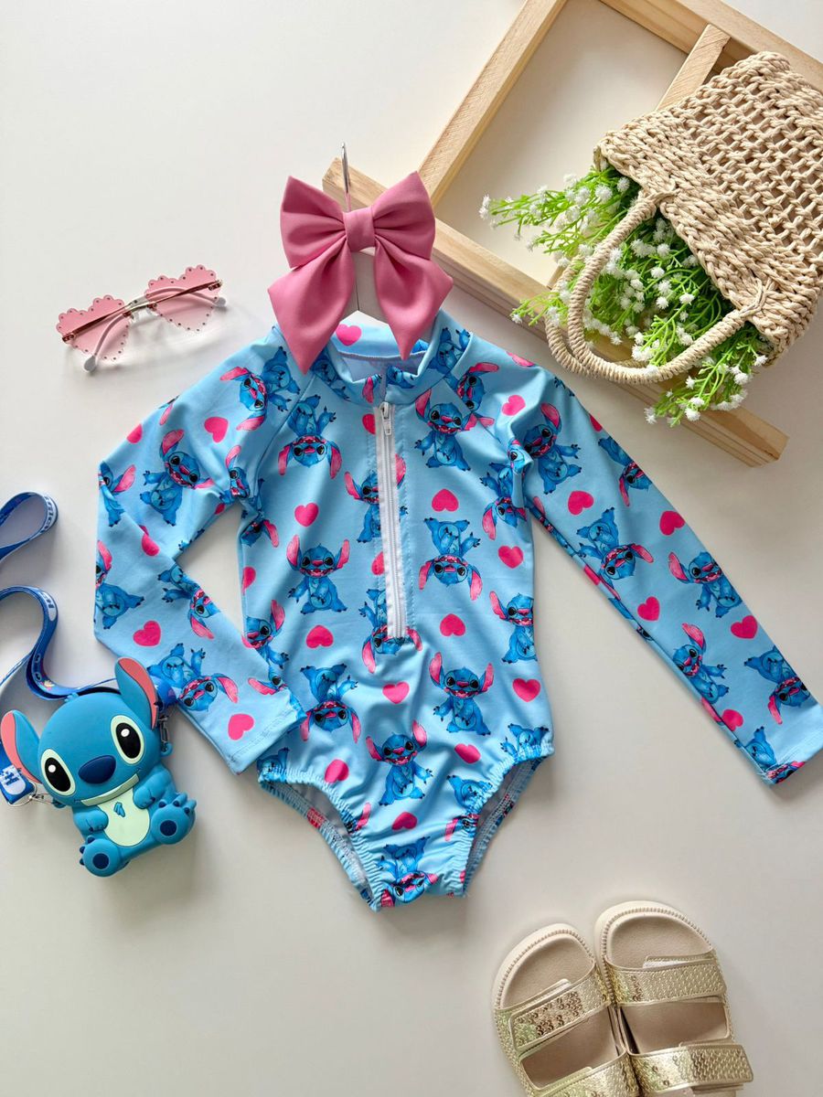 Maiô Stitch Azul - Dondokinha Kids