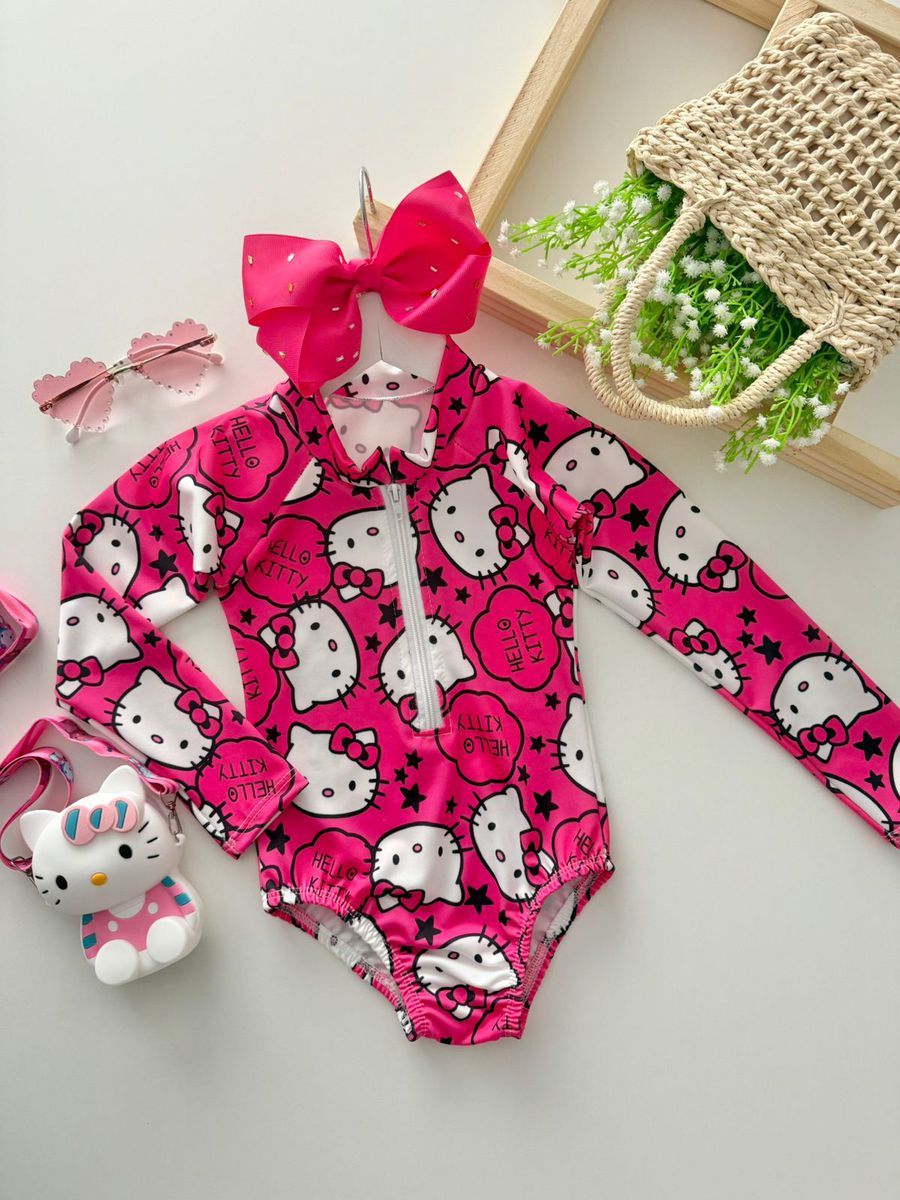 Maiô Hello Kitty Pink - Dondokinha Kids
