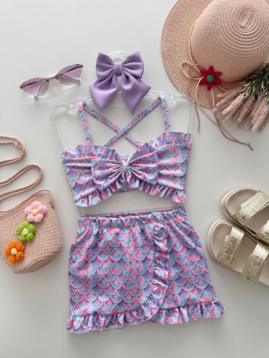 Biquíni Com Saída Sereia - Dondokinha Kids