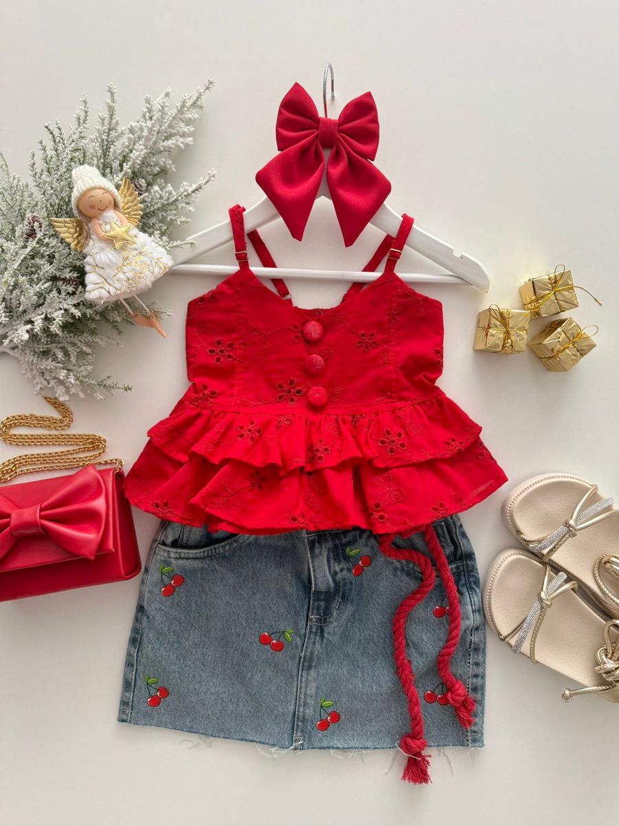 Saia Cerejinha JEANS