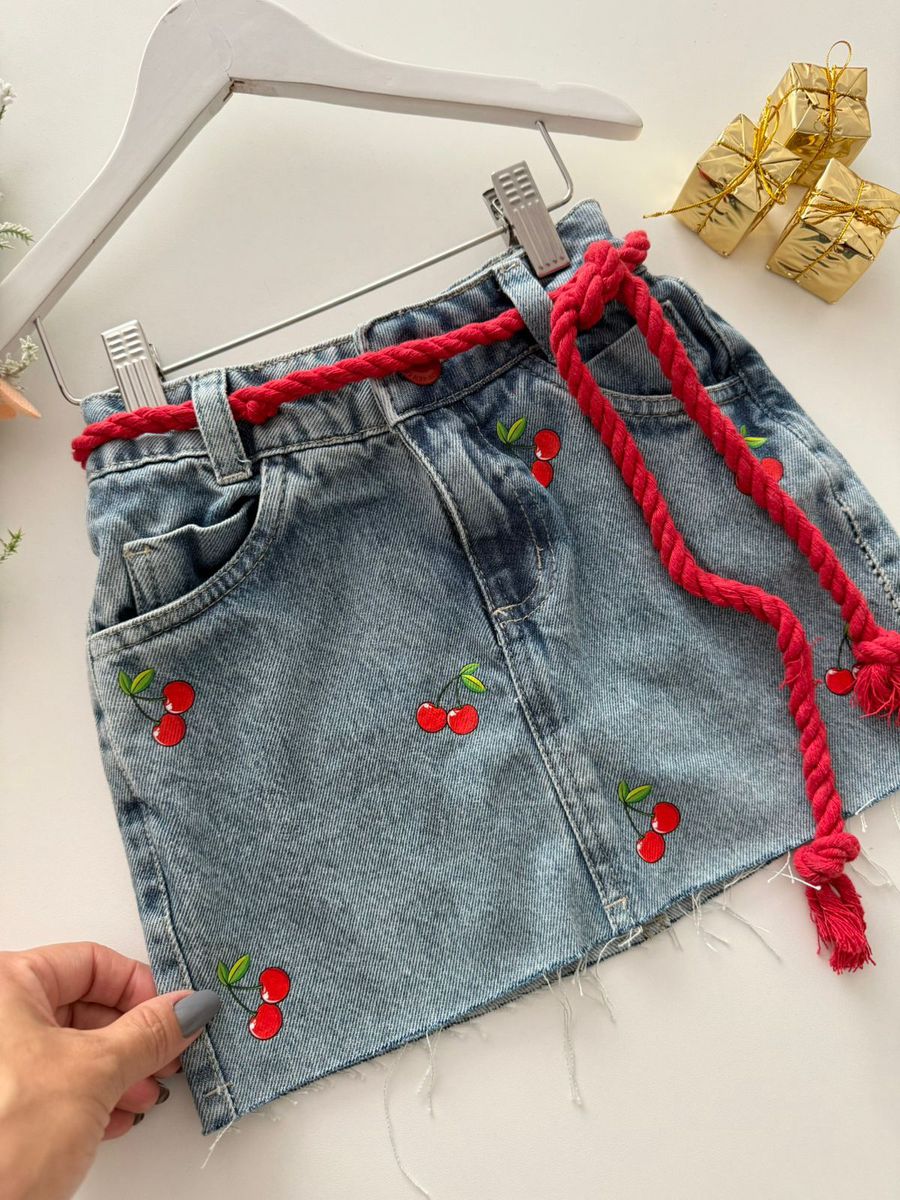 Saia Cerejinha JEANS