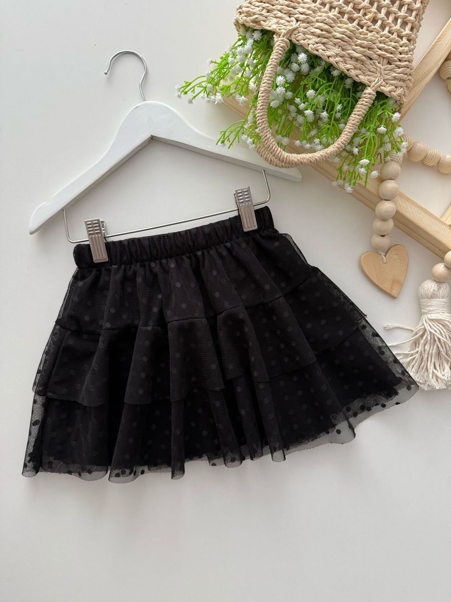 Saia Tule Preta - Dondokinha Kids