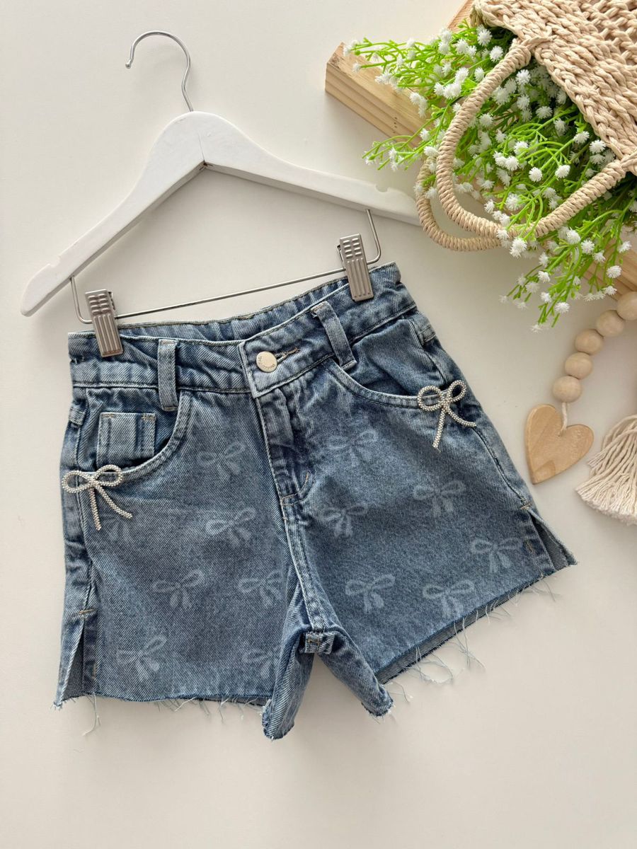 Short Jeans Laço - Dondokinha Kids
