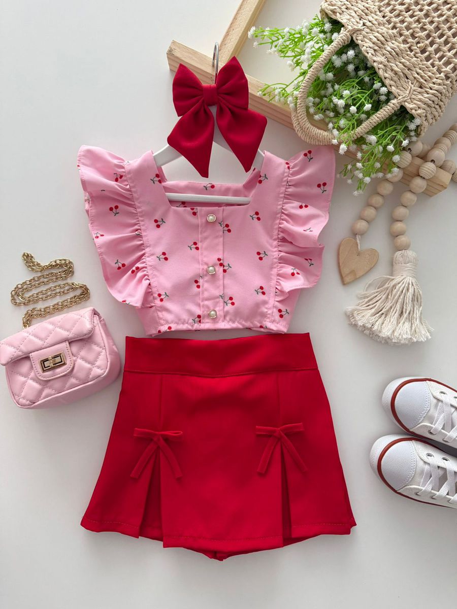 Short Saia Amora Vermelho