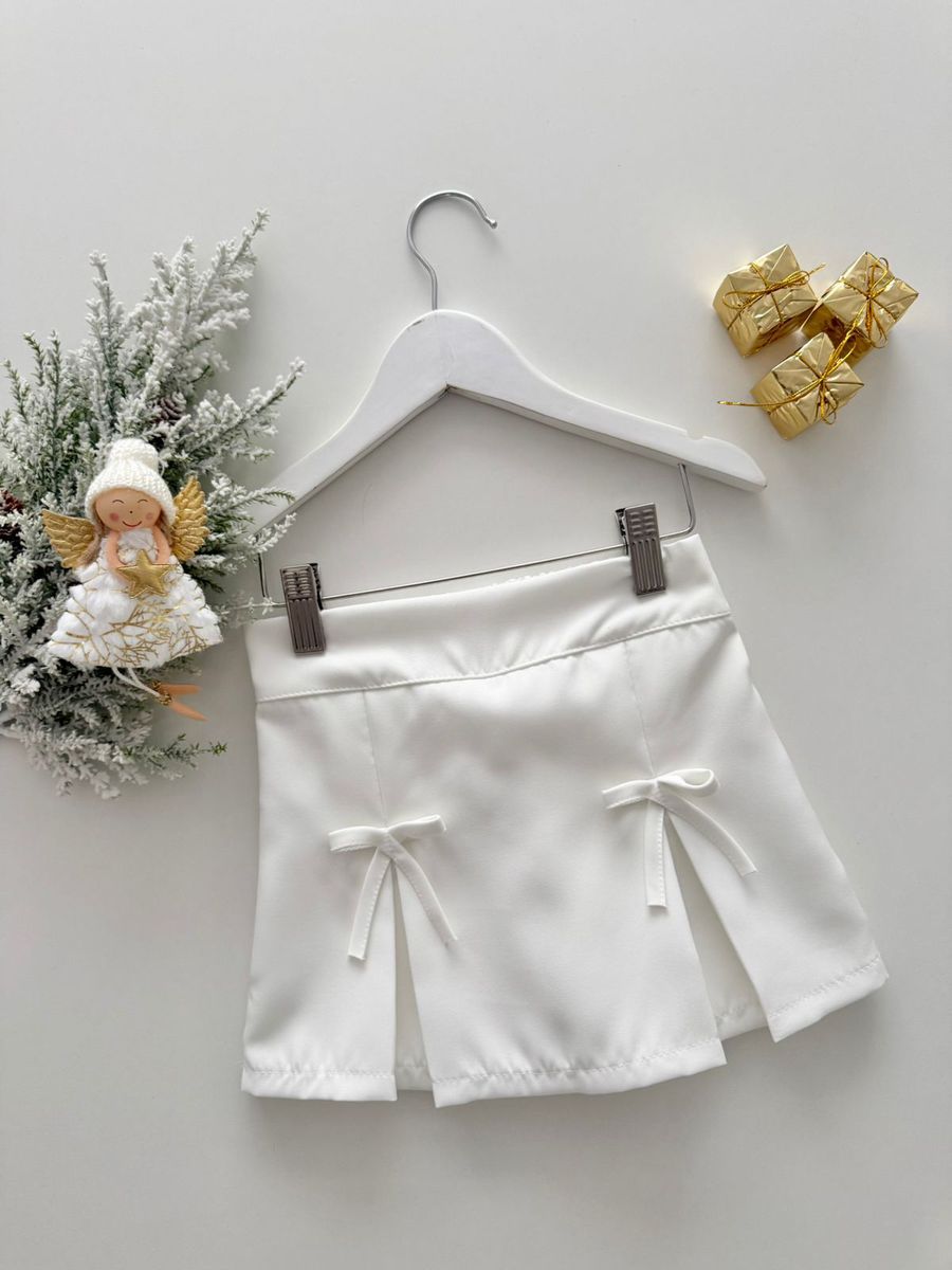 Short Saia Amora Branco - Dondokinha Kids