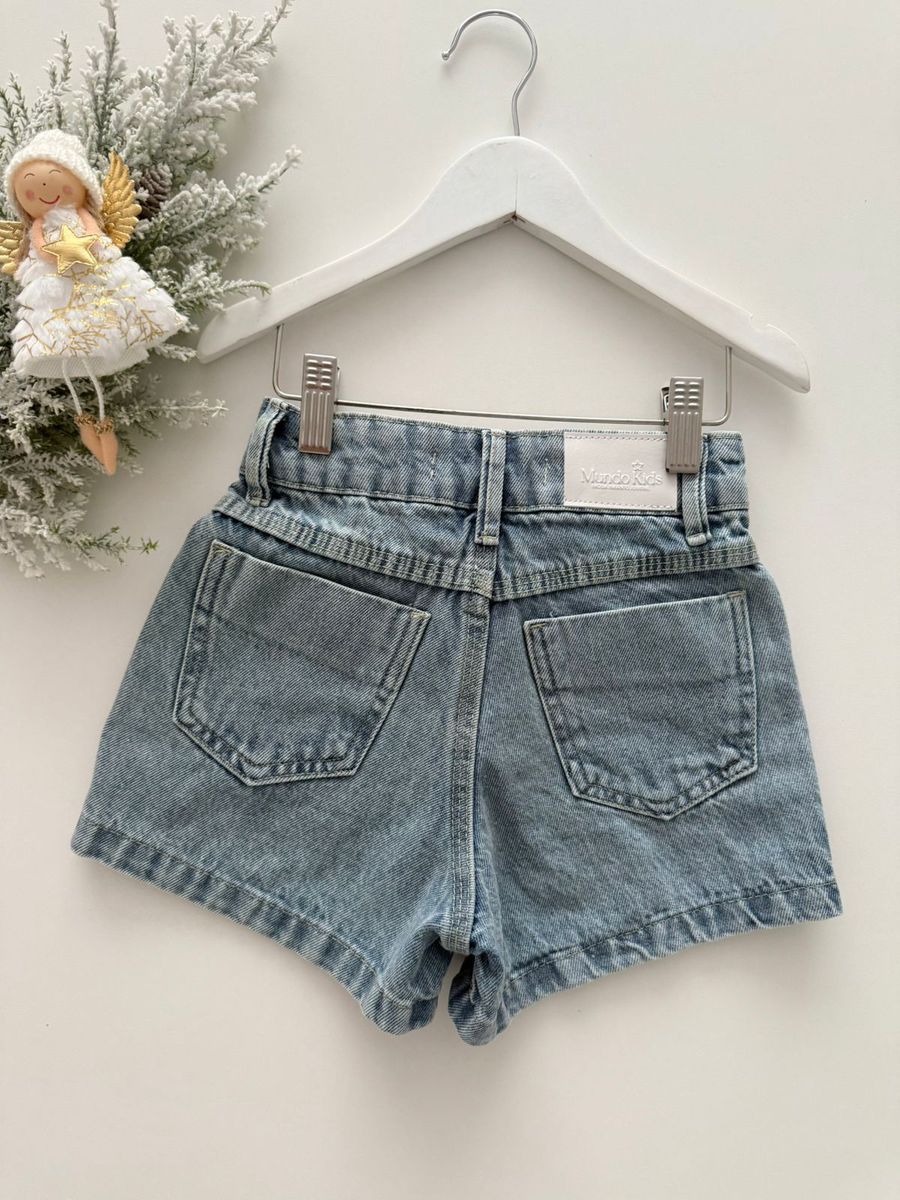 Short Jeans Coração Stras
