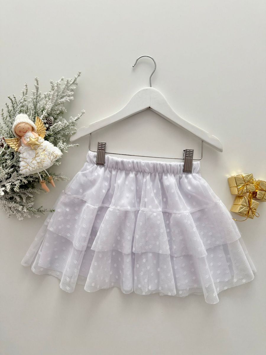 Saia Tule Branca - Dondokinha Kids