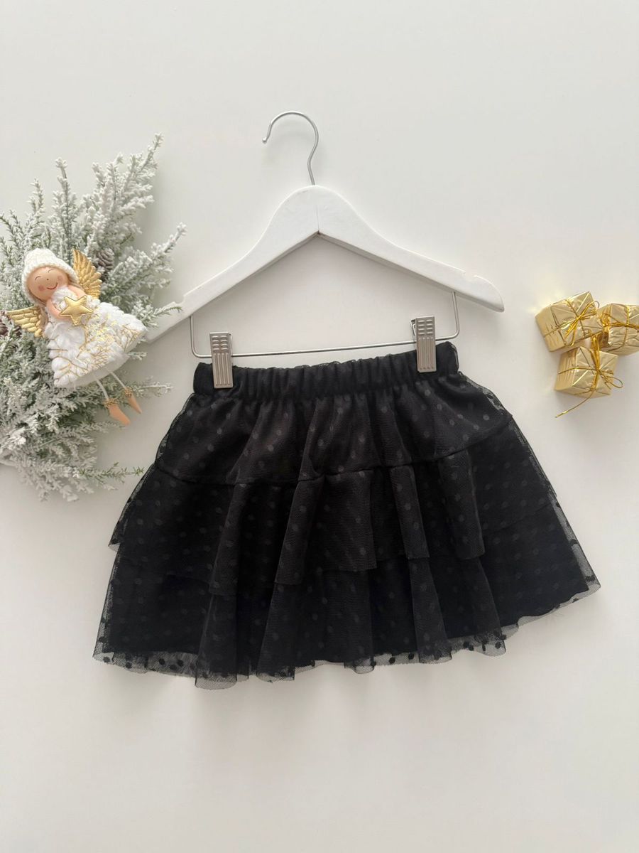 Saia Tule Preta - Dondokinha Kids