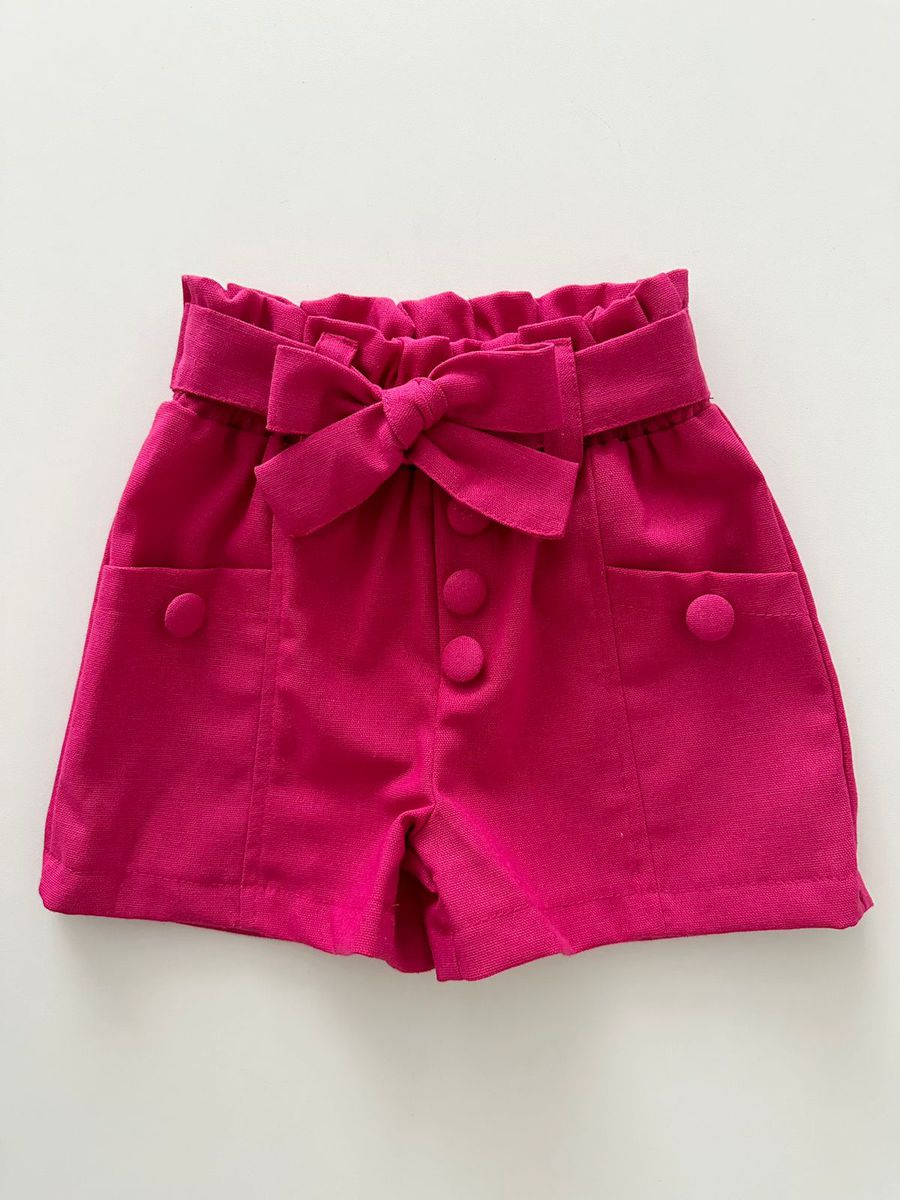 Short Linho Pink - Dondokinha Kids