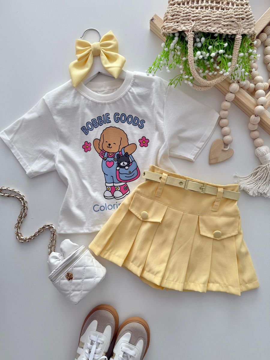 Short Saia Giovana Amarelo