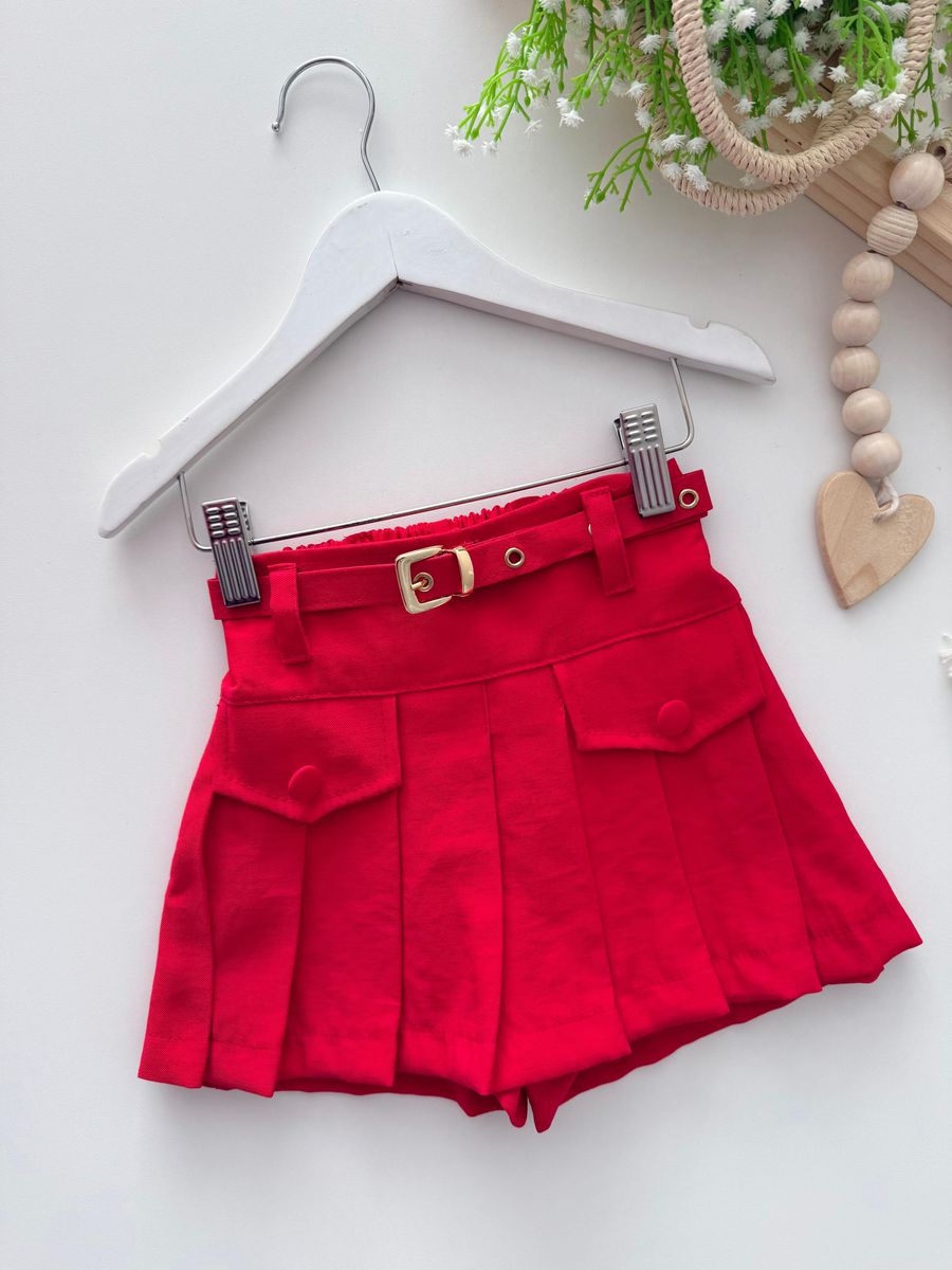 Short Saia Giovana Vermelho