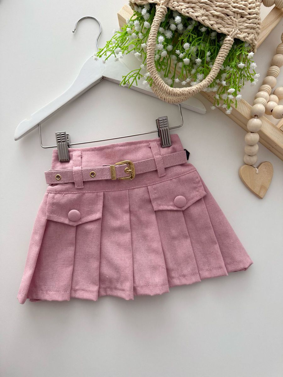 Short Saia Giovana Rosa - Dondokinha Kids