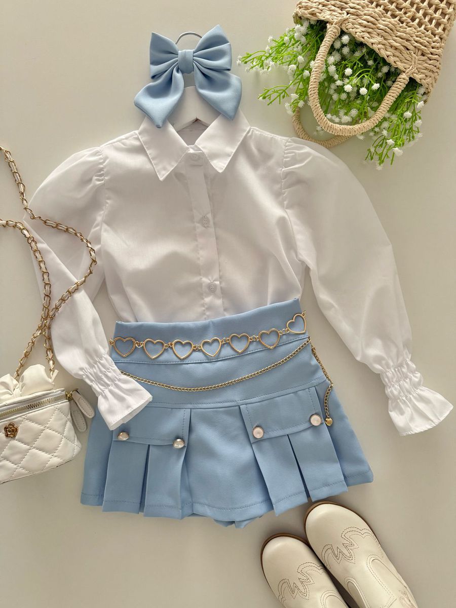 Short Saia Madu Azul 