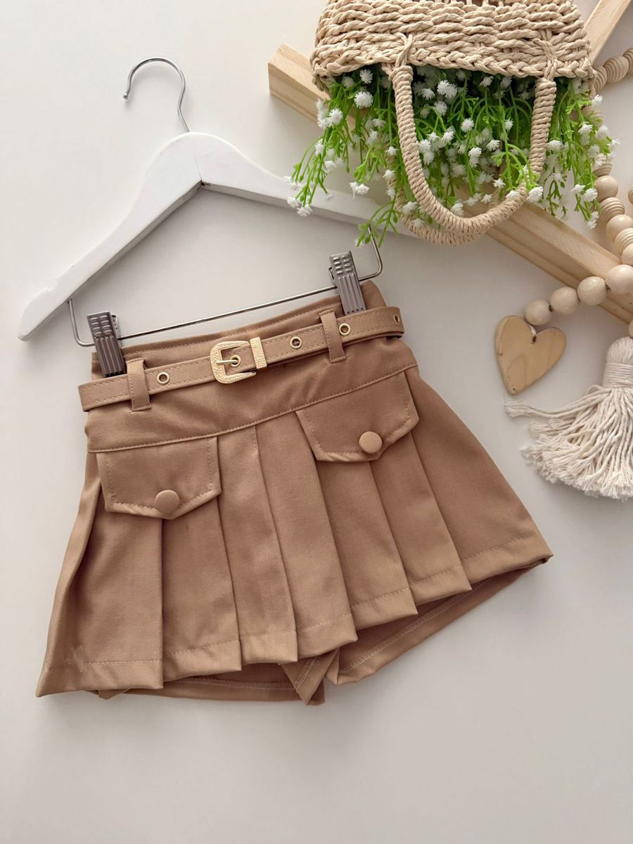 Short Saia Giovana Capuccino - Dondokinha Kids
