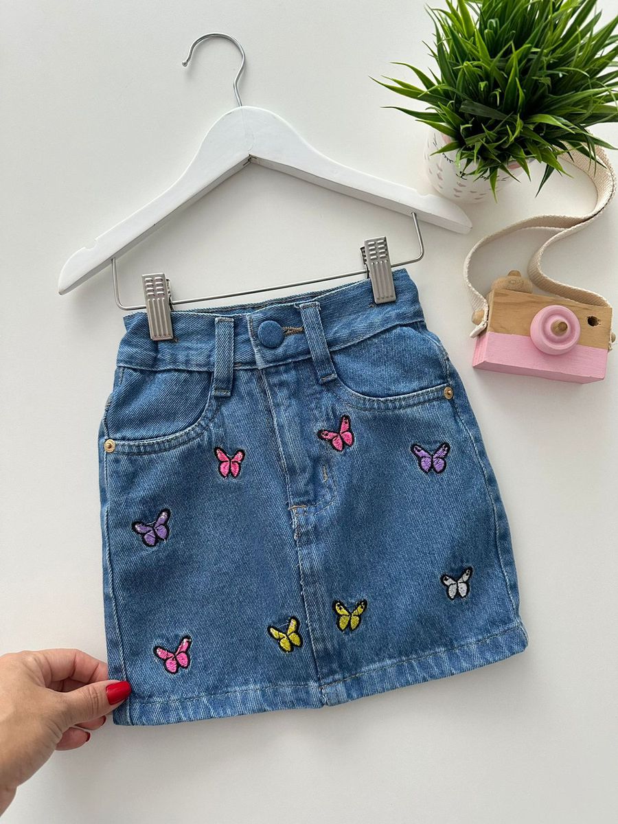 Saia Jeans Butterfly - Dondokinha Kids