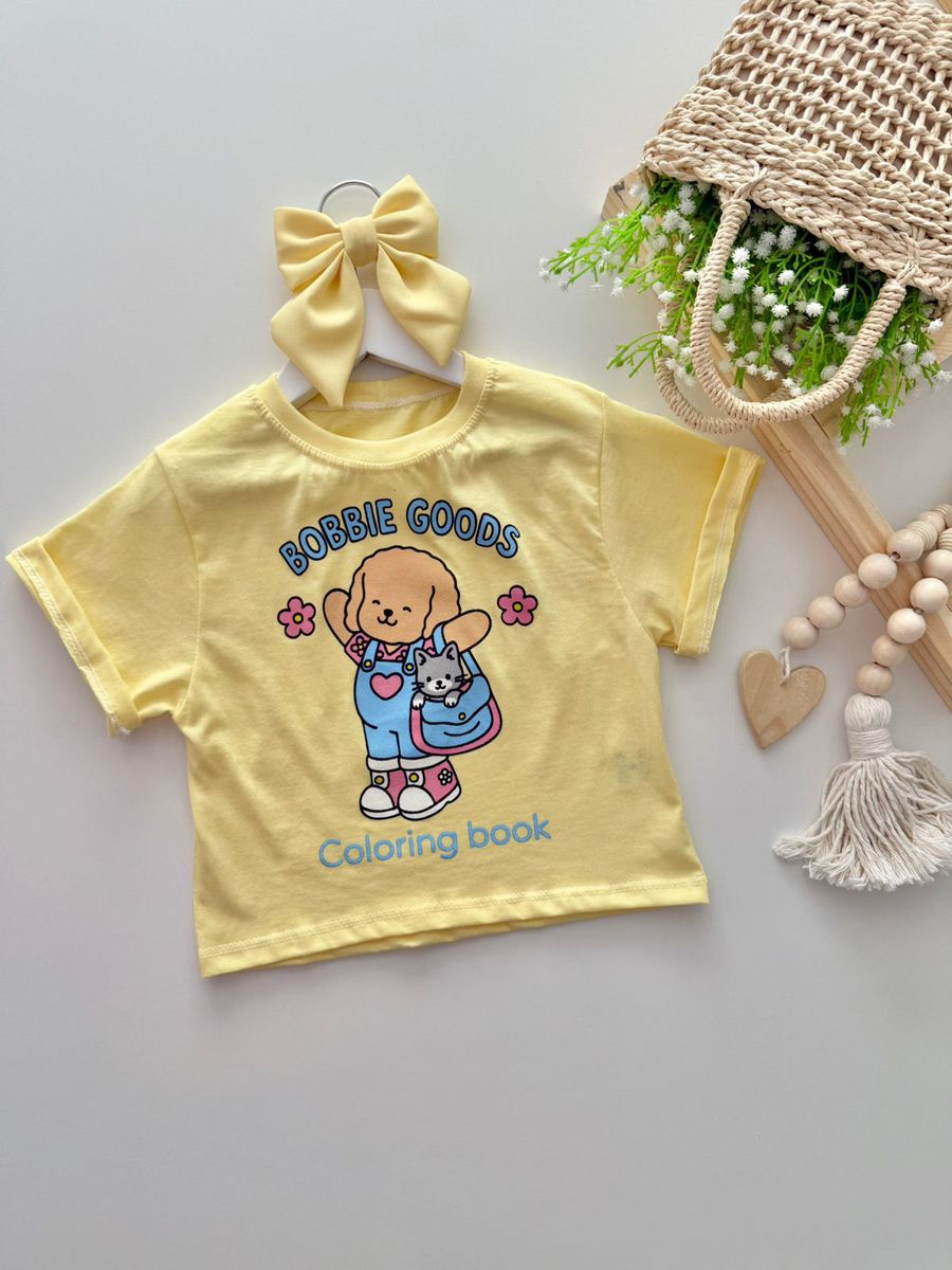 Tshirt Cropped Bobbie goods Amarelo - Dondokinha Kids