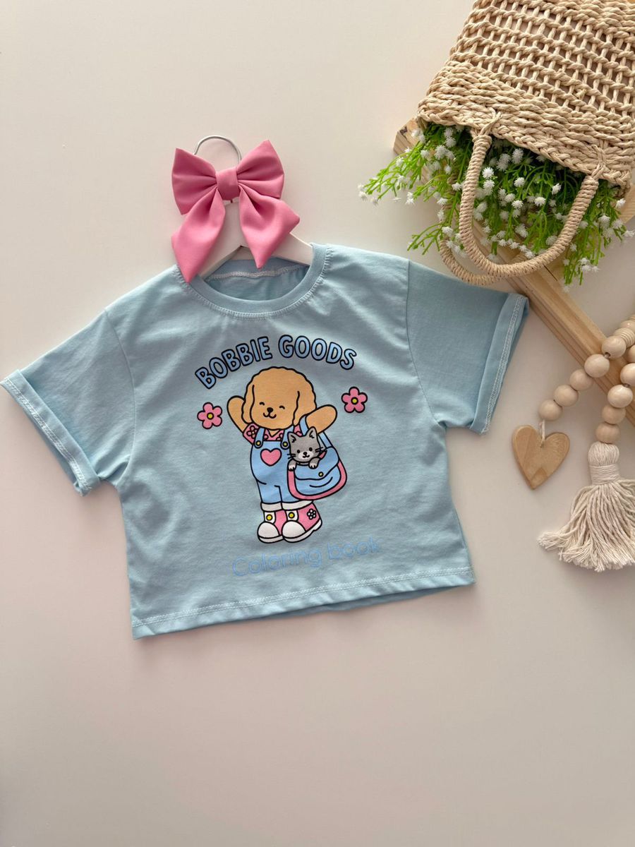Tshirt Cropped Bobbie Goods Azul - Dondokinha Kids