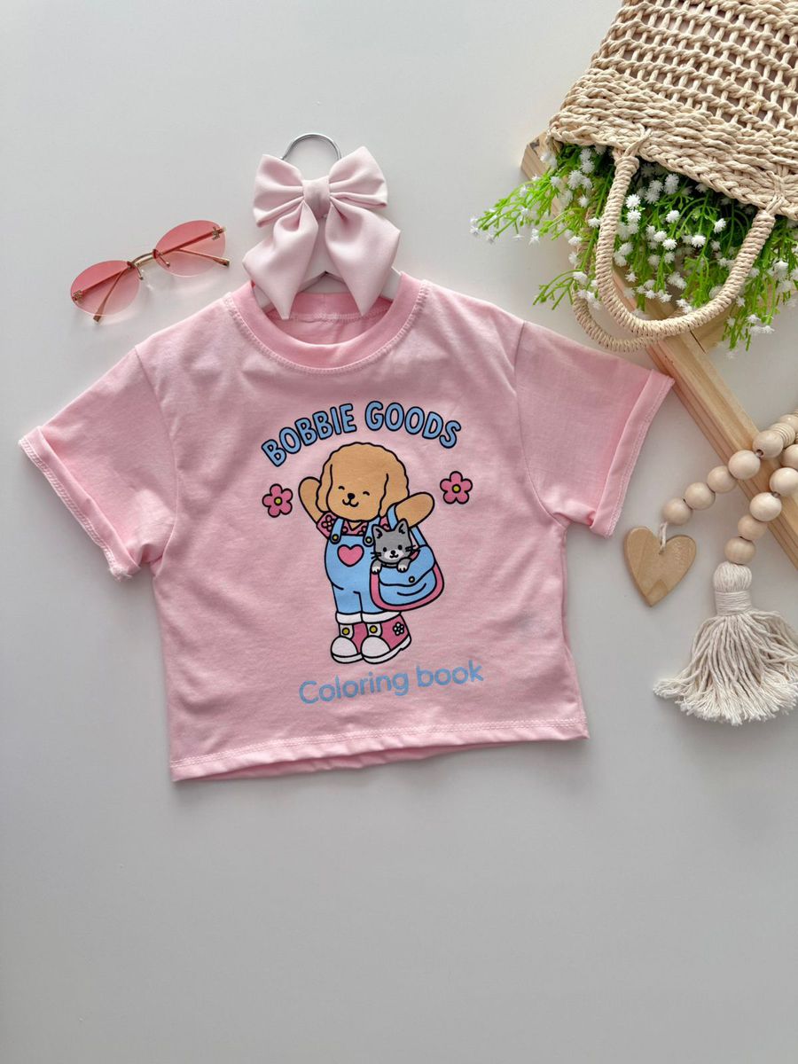 Tshirt Cropped Bobbie Goods Rosa - Dondokinha Kids