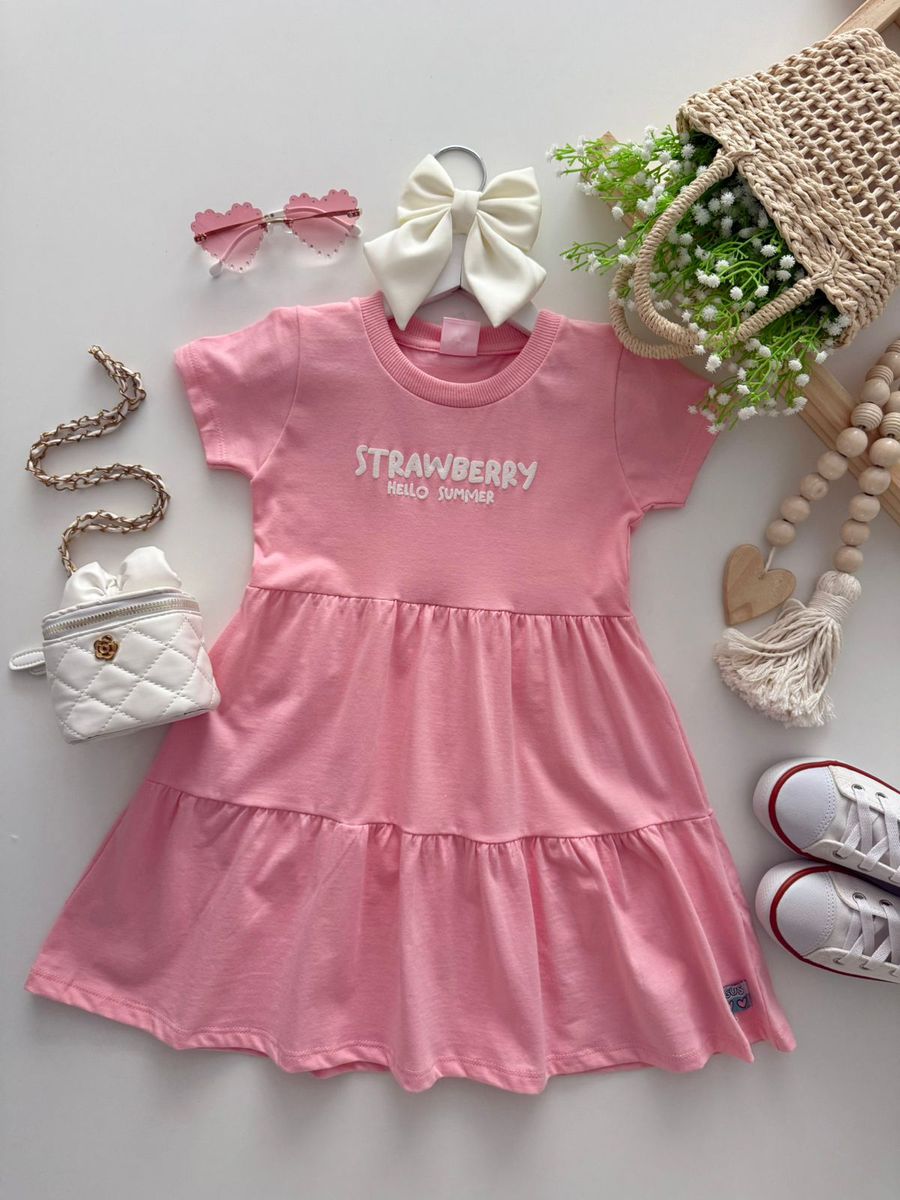 Vestido Hello Summer Rosa - Dondokinha Kids
