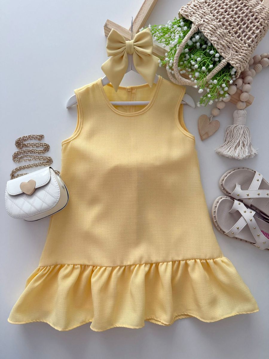 Vestido Aurora Amarelo - Dondokinha Kids