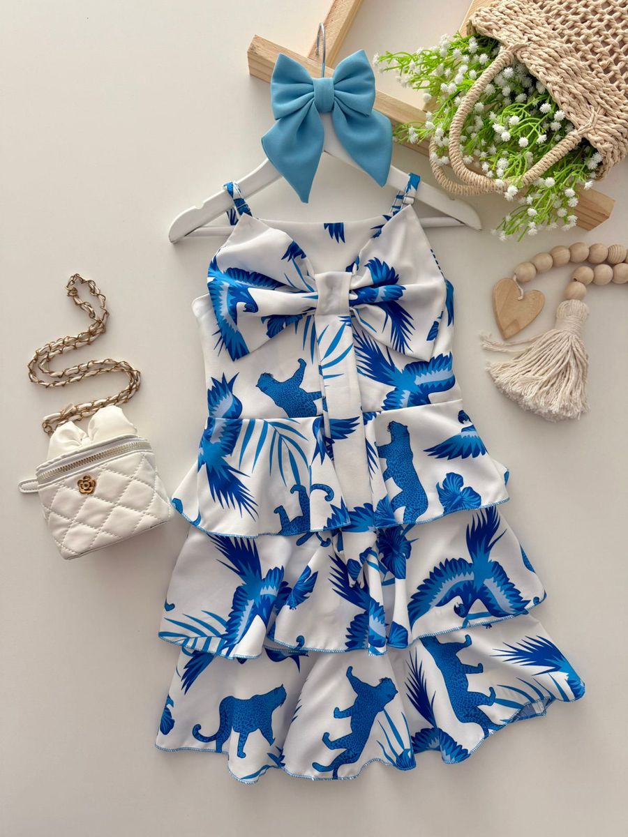 Vestido Estampado Azul - Dondokinha Kids