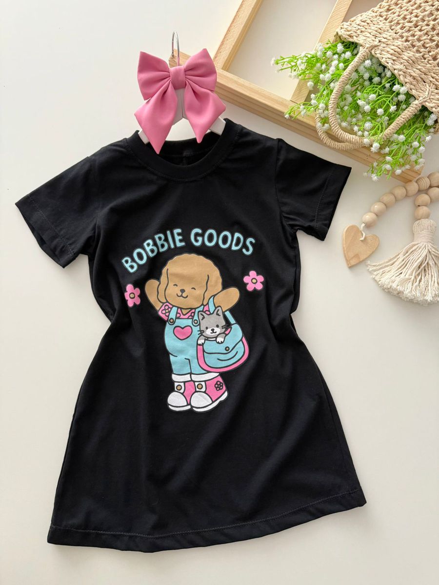 Camisetão Bobbie Goods Preto - Dondokinha Kids