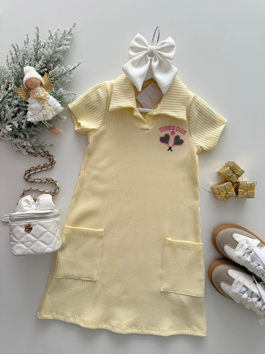 Vestido Tennis Clube Amarelo - Dondokinha Kids