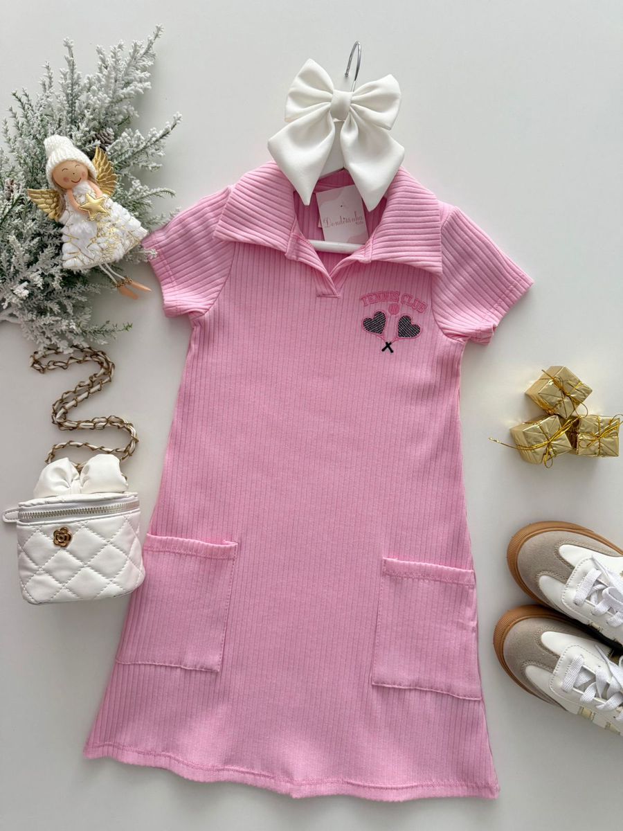 Vestido Tennis Clube Rosa - Dondokinha Kids