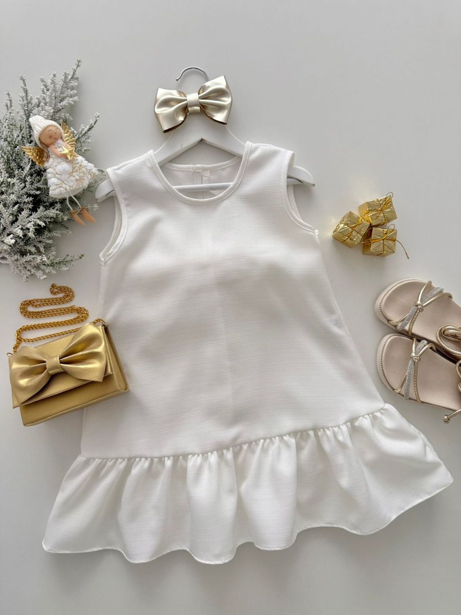 Vestido Aurora Off White - Dondokinha Kids