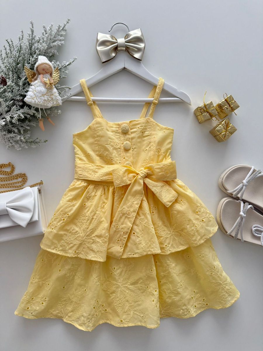 Vestido Vitoria Amarelo - Dondokinha Kids