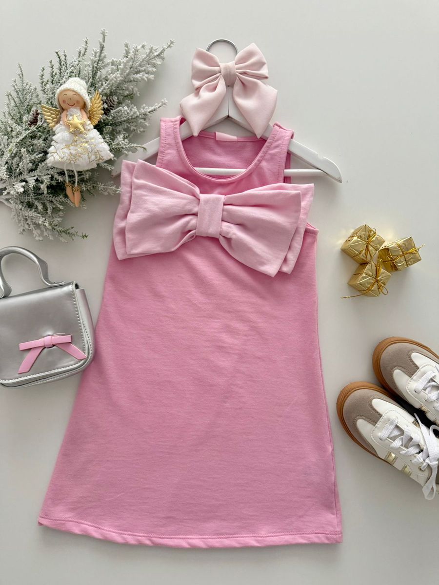 Vestido Laço Rosa - Dondokinha Kids