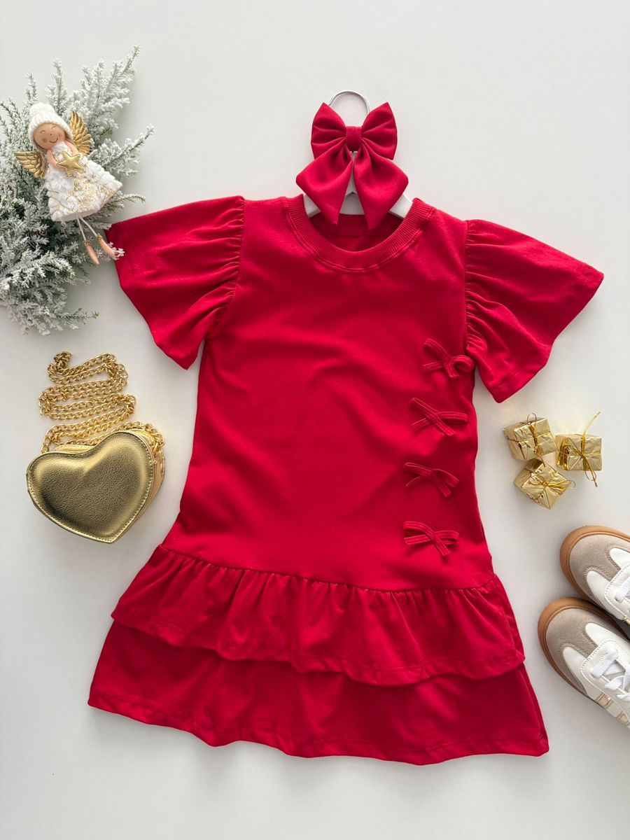 Vestido Thais Vermelho - Dondokinha Kids