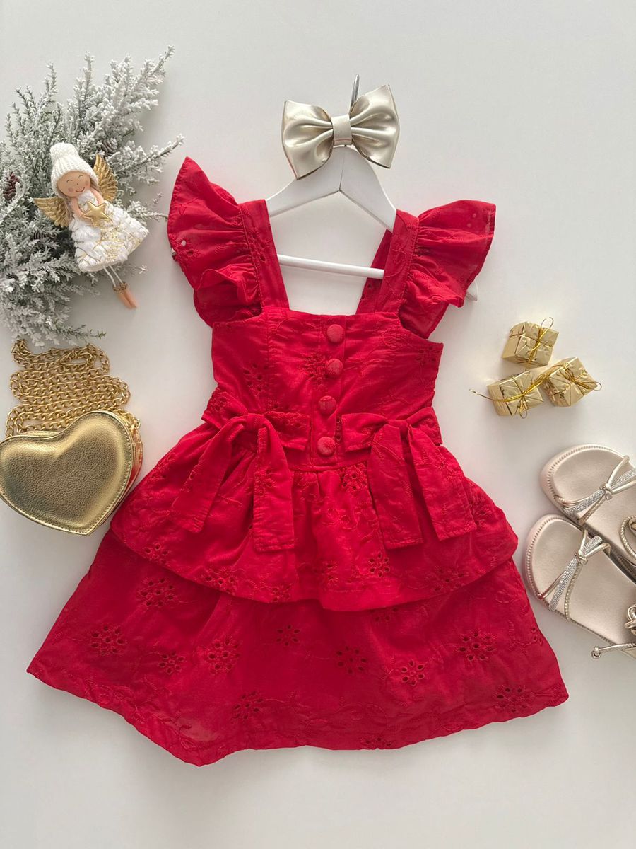 Vestido Keila Vermelho - Dondokinha Kids