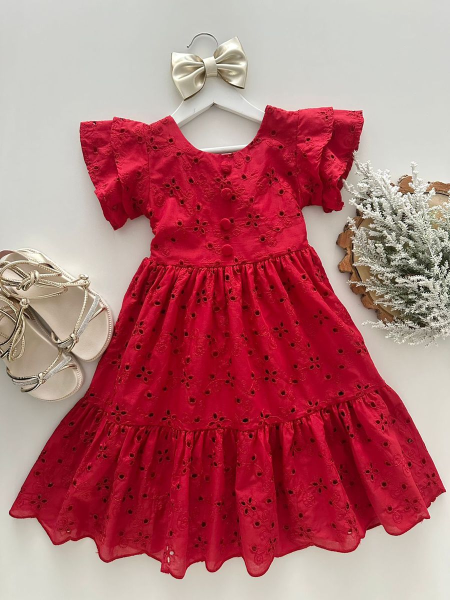 Vestido Antonella Vermelho - Dondokinha Kids