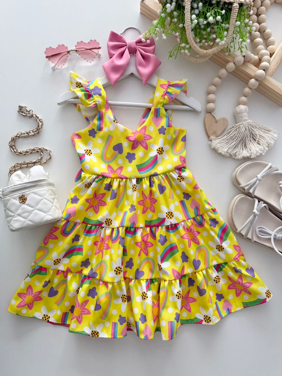 Vestido Marilia Amarelo - Dondokinha Kids