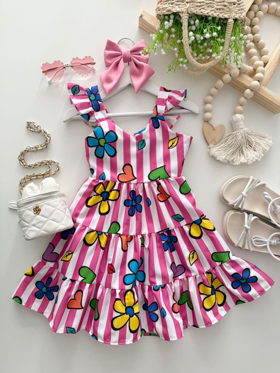 Vestido Marilia Rosa - Dondokinha Kids