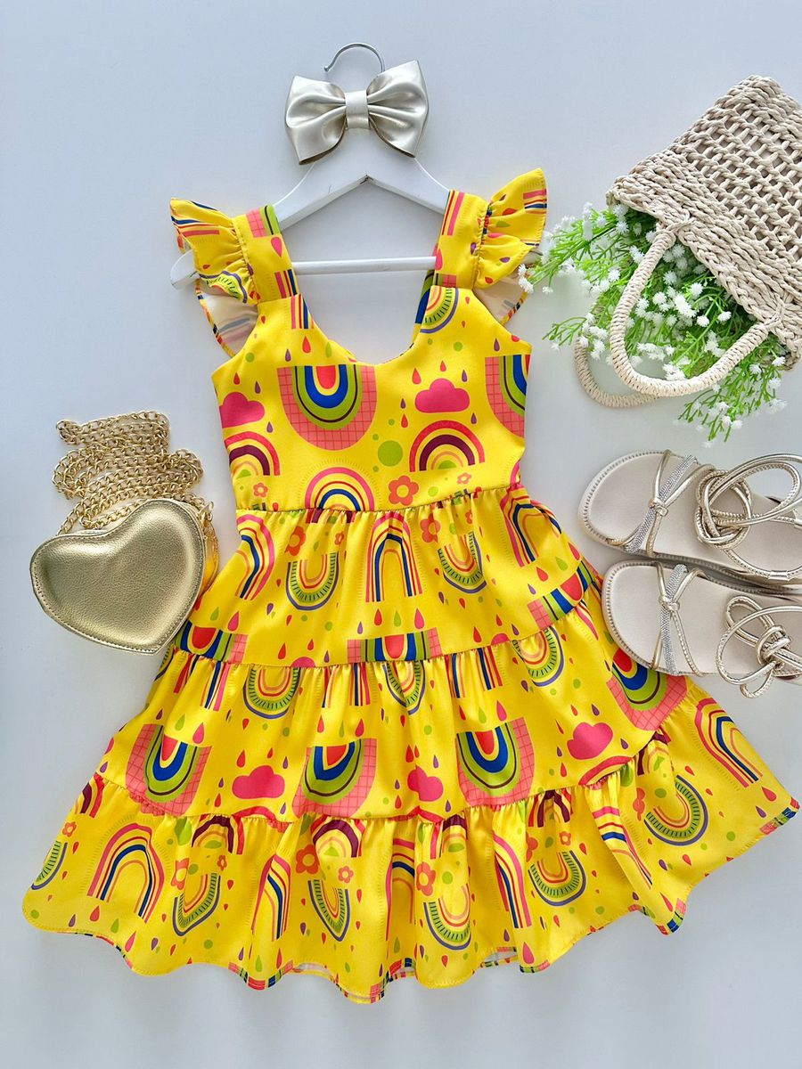 Vestido Marilia Amarelo - Dondokinha Kids