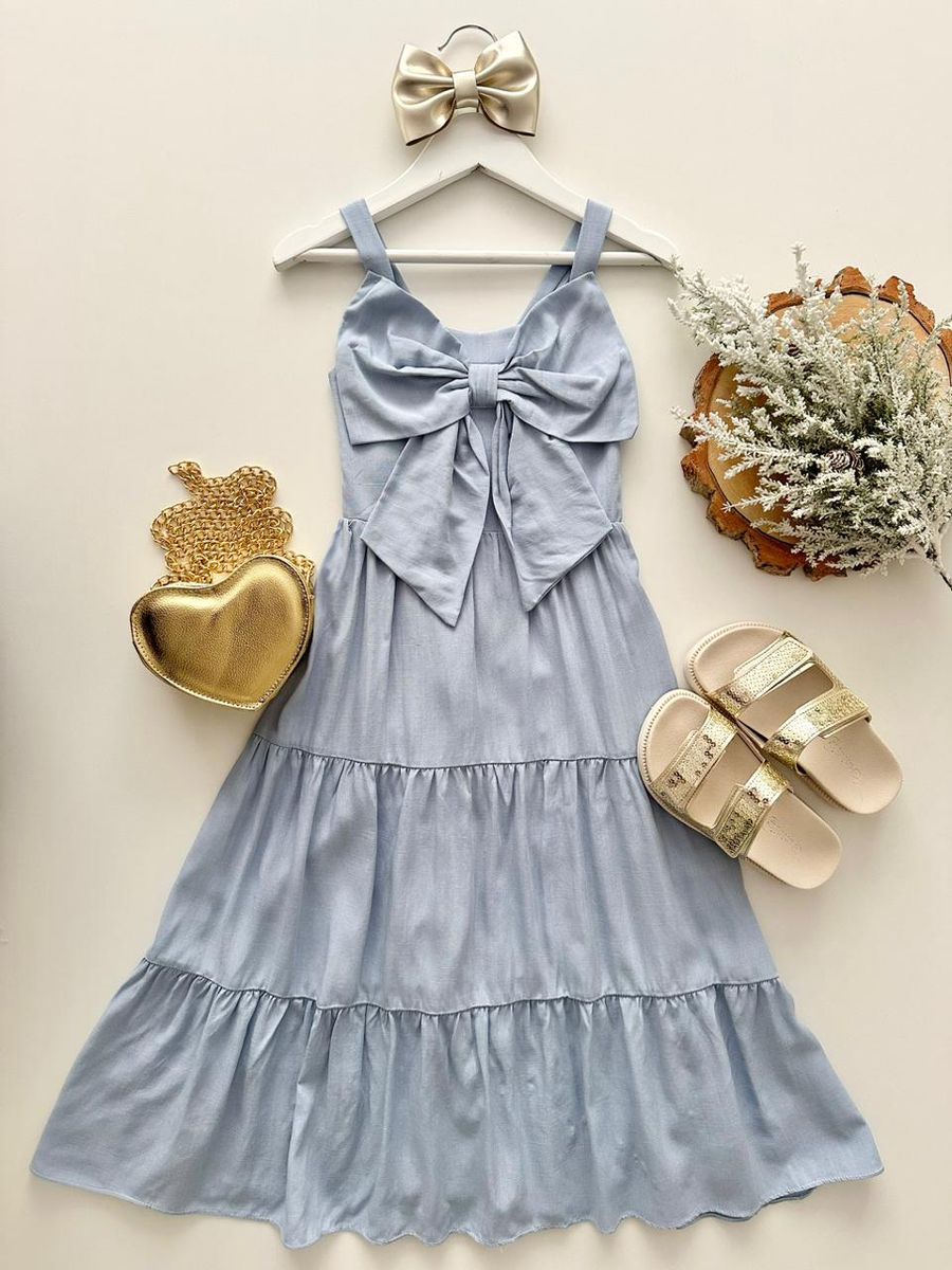 Vestido Agathá Azul - Dondokinha Kids
