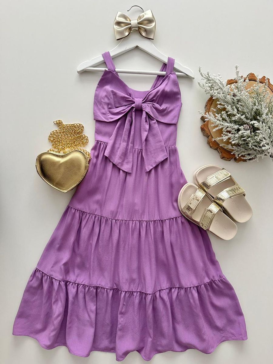 Vestido Agathá Lilás - Dondokinha Kids