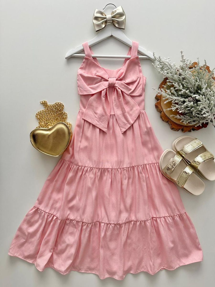Vestido Agathá Rosa - Dondokinha Kids