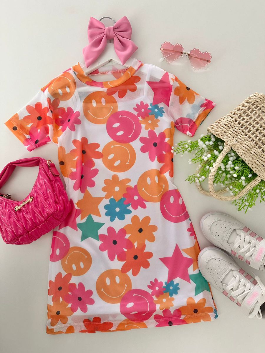 Vestido Anny Emoji - Dondokinha Kids