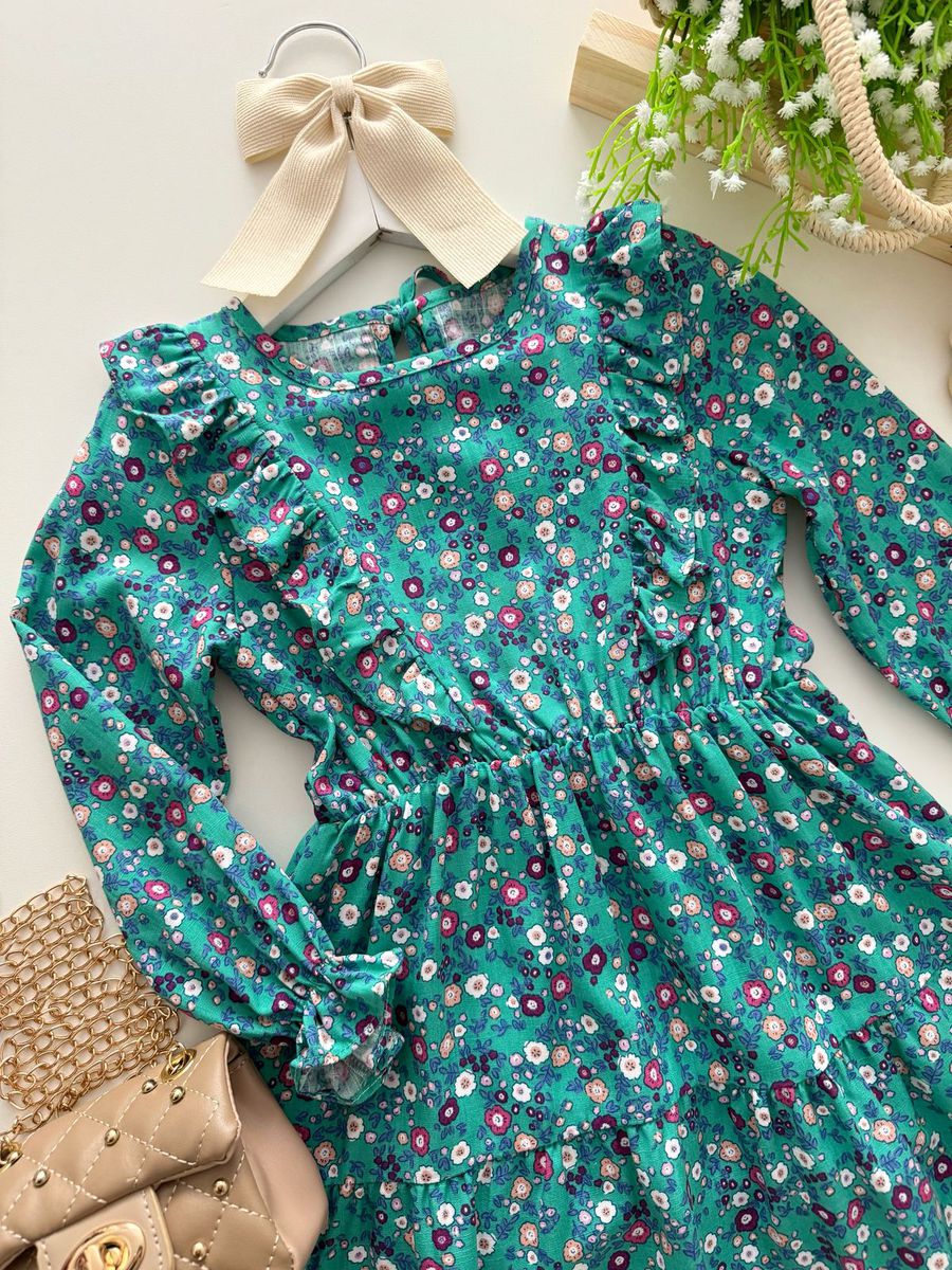 Vestido Flor De Liz Verde 