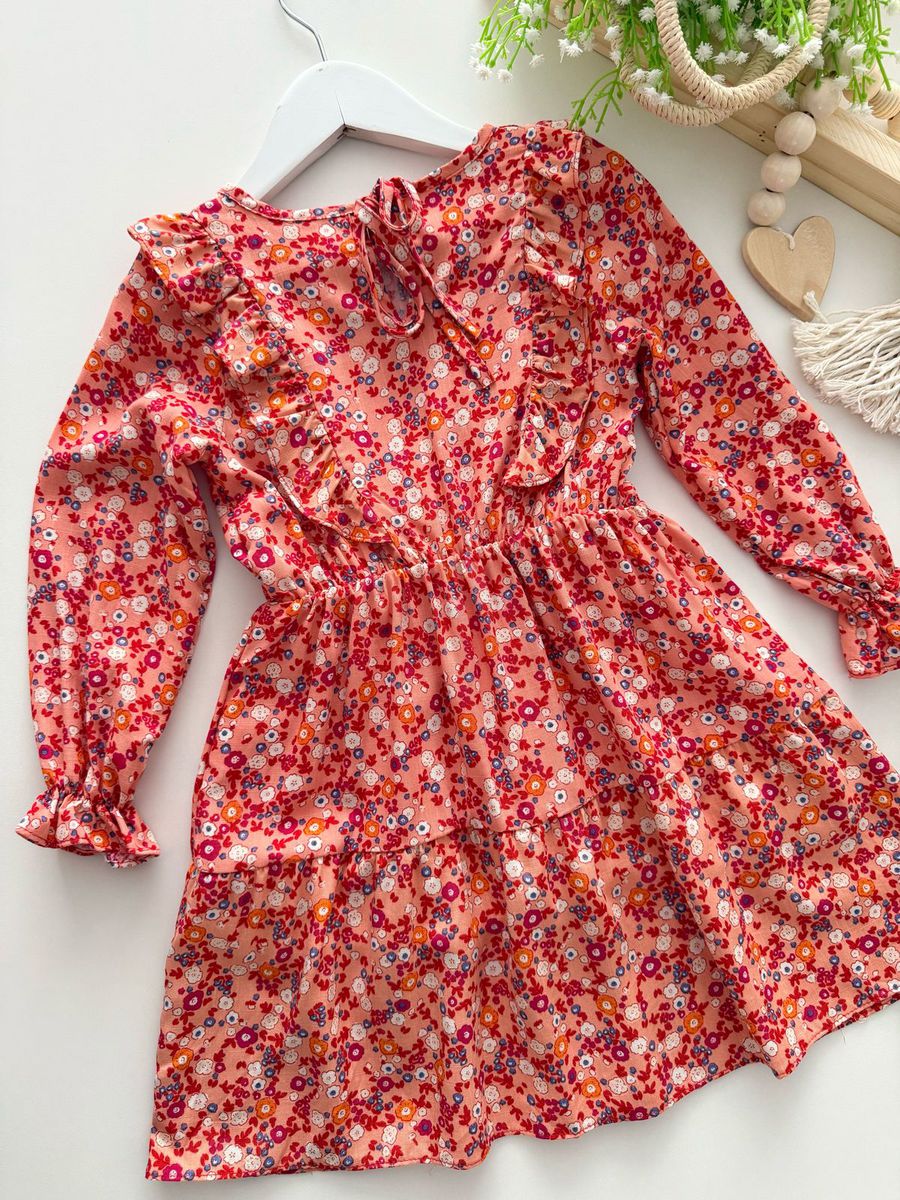 Vestido Flor De Liz Coral 