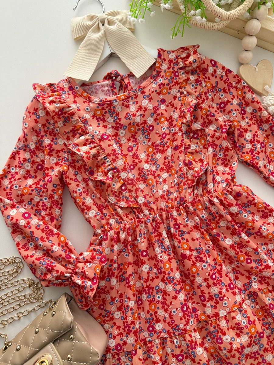 Vestido Flor De Liz Coral 