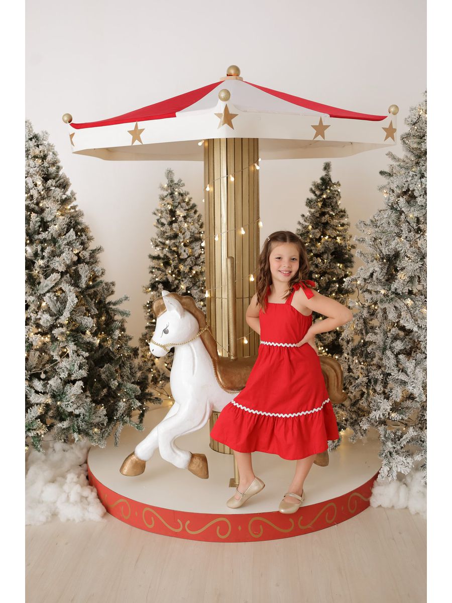 Vestido Midi Louise Vermelho - Dondokinha Kids
